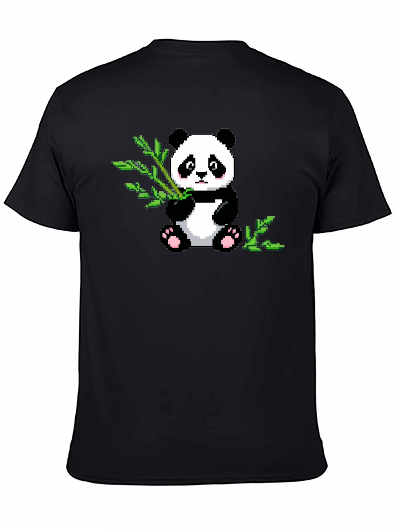 Pixel Panda T-Shirt - Cute Black Tee