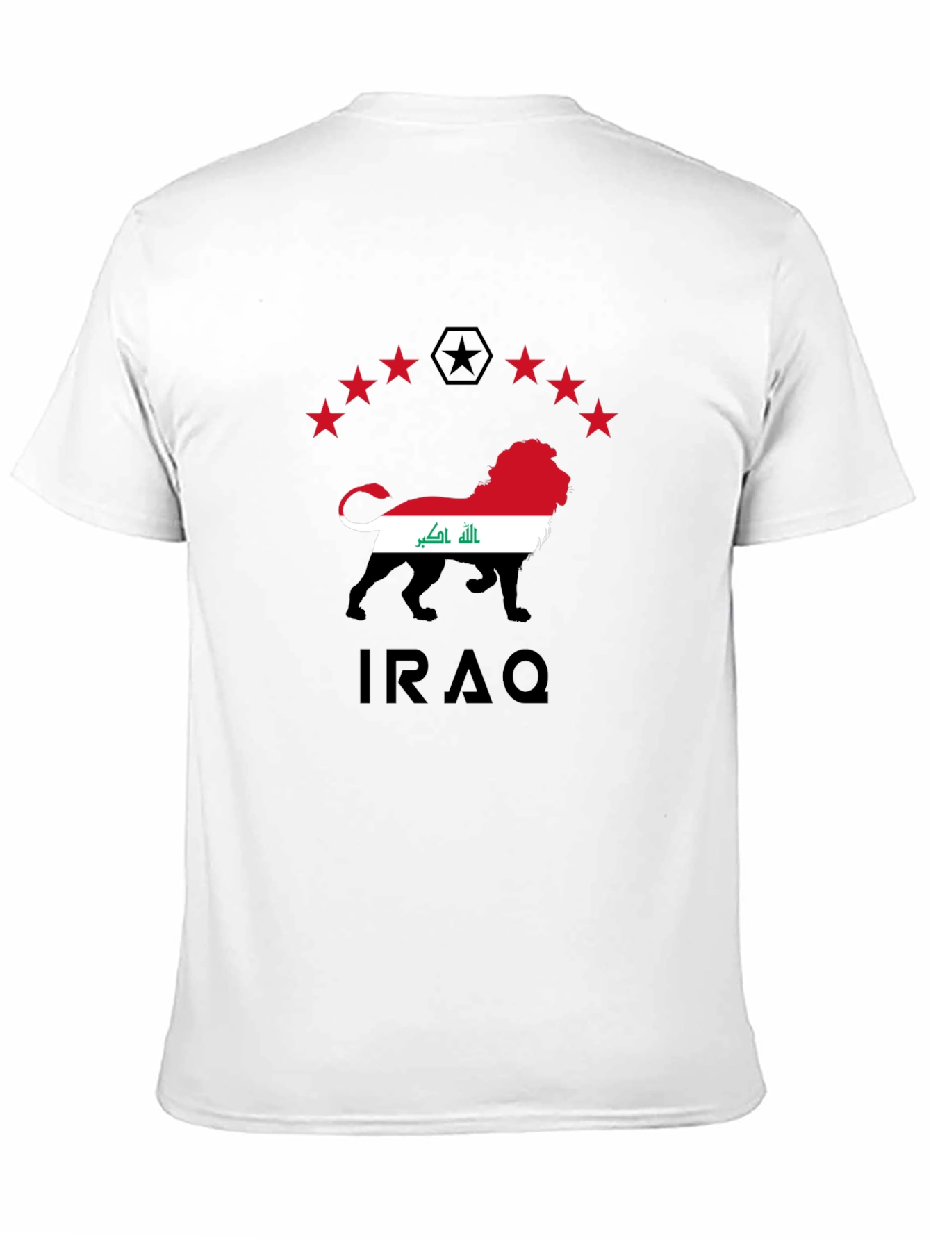 Iraq Lion Flag Graphic Black T-Shirt