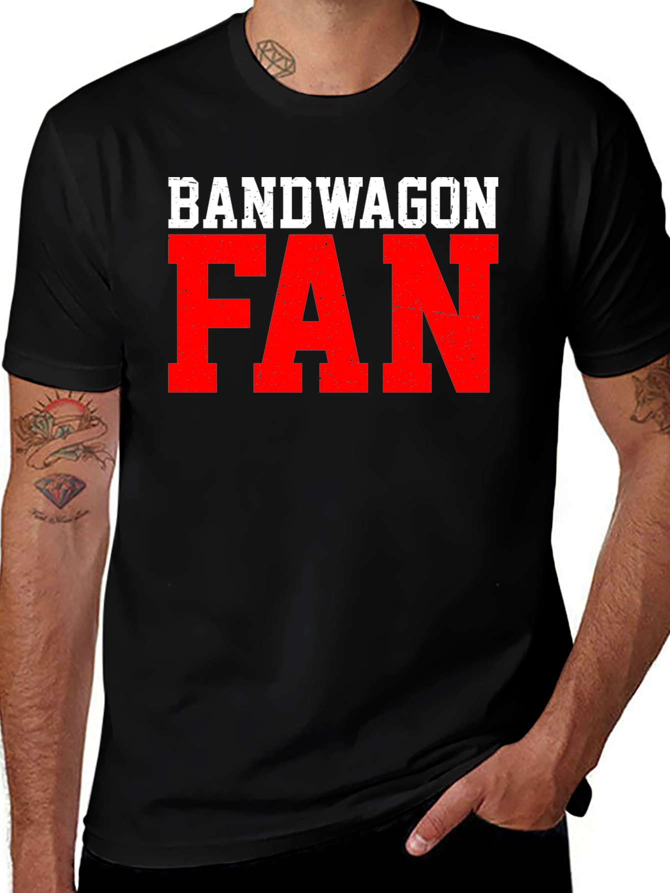 Bandwagon Fan Graphic T-Shirt - Black Crew Neck Tee