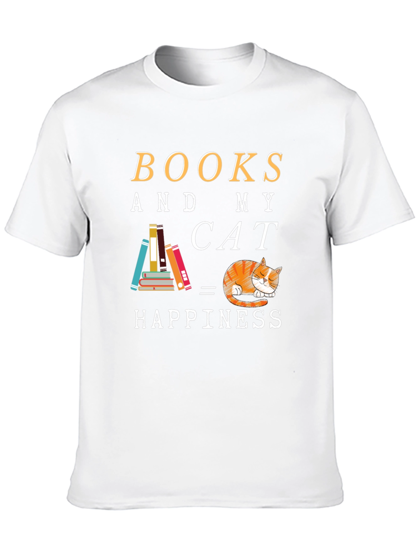 Books and Cat Happiness Graphic Tee