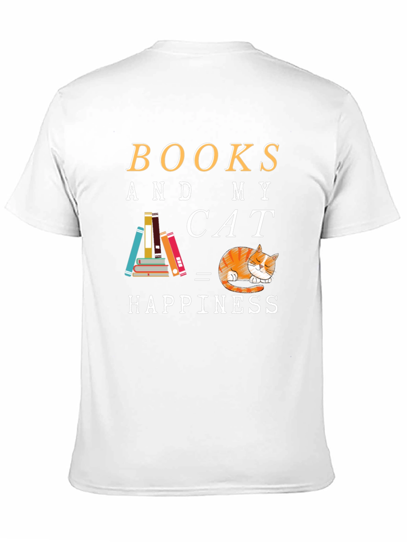 Books and Cat Happiness Graphic Tee