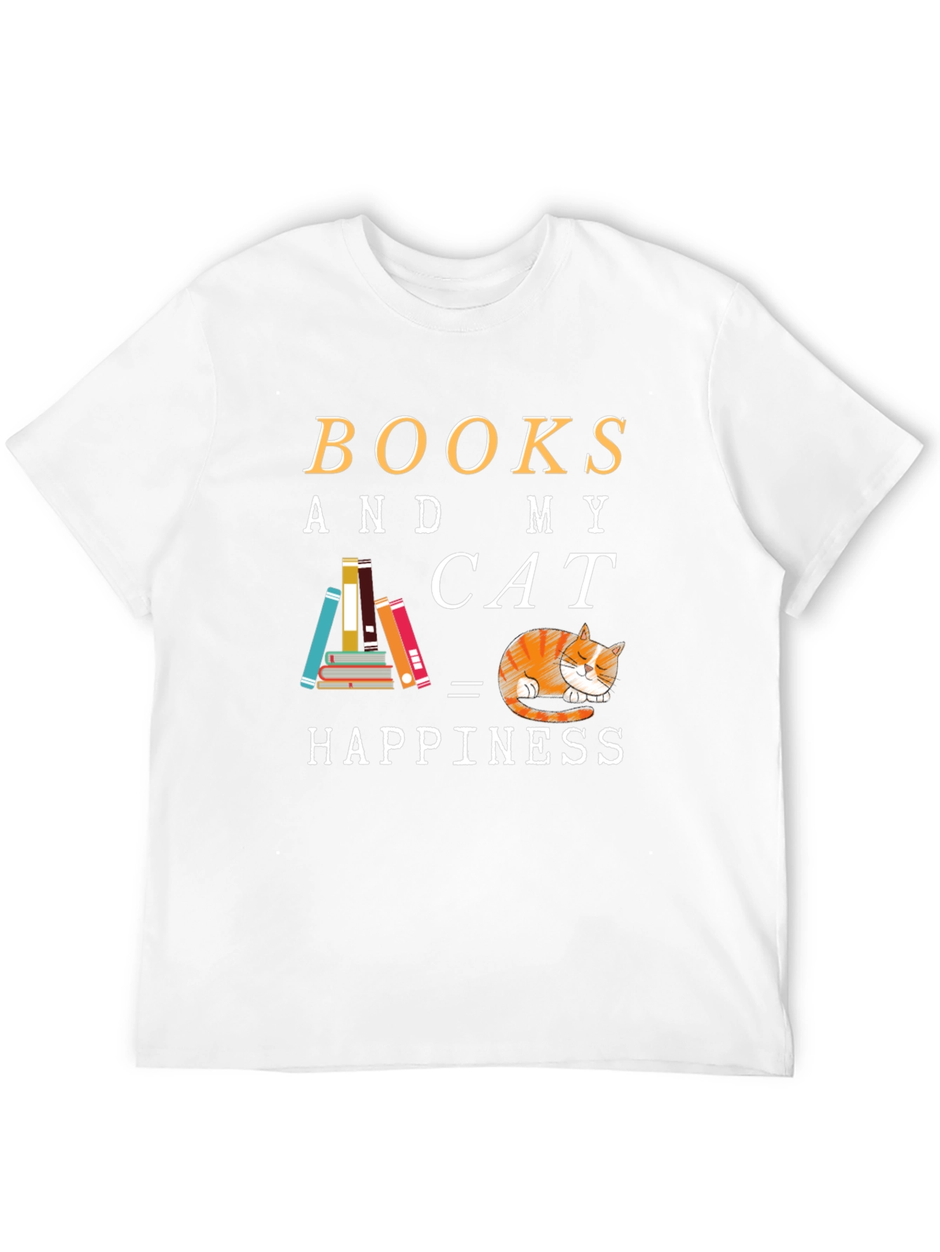 Books and Cat Happiness Graphic Tee