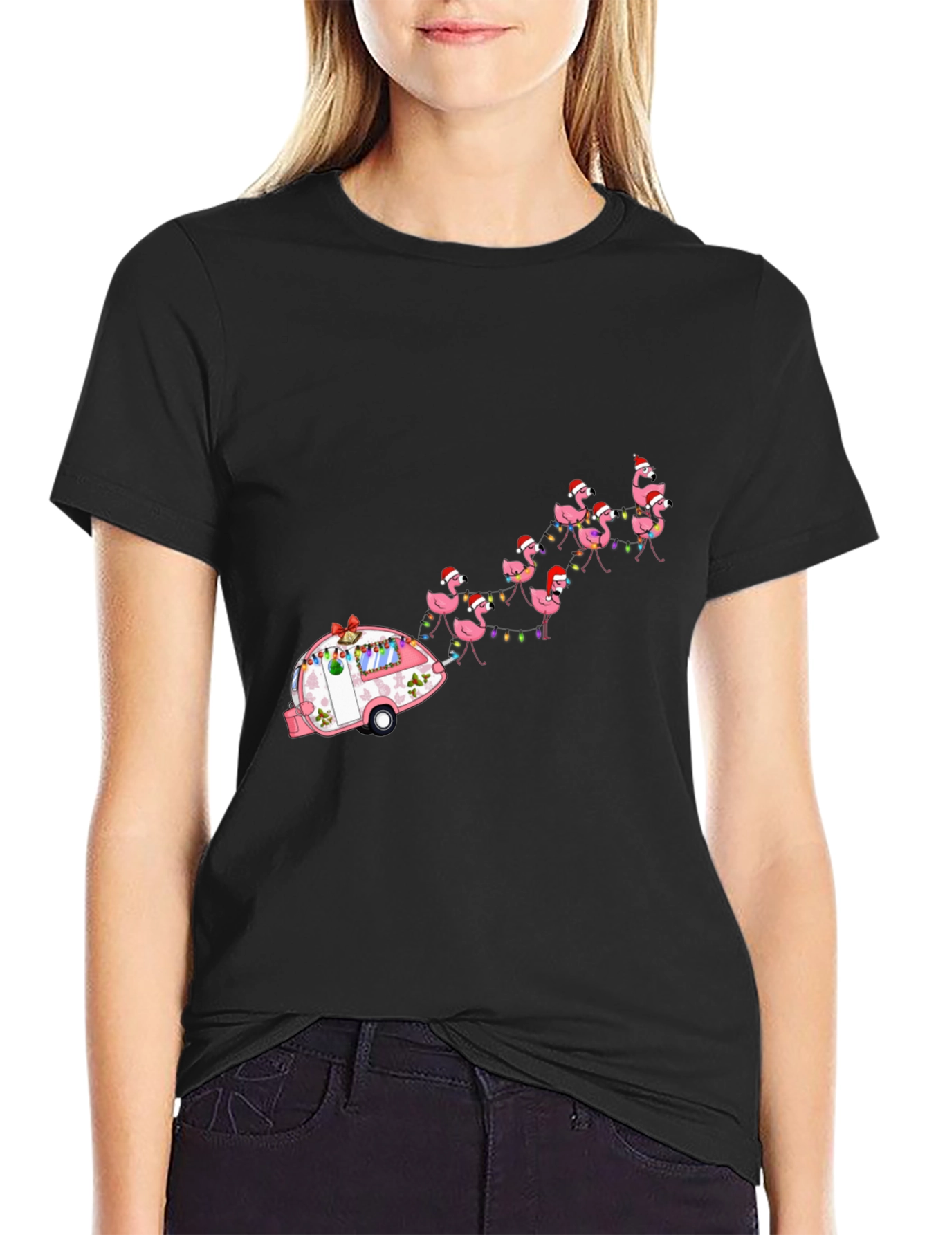 Holiday Flamingo Camper T-Shirt