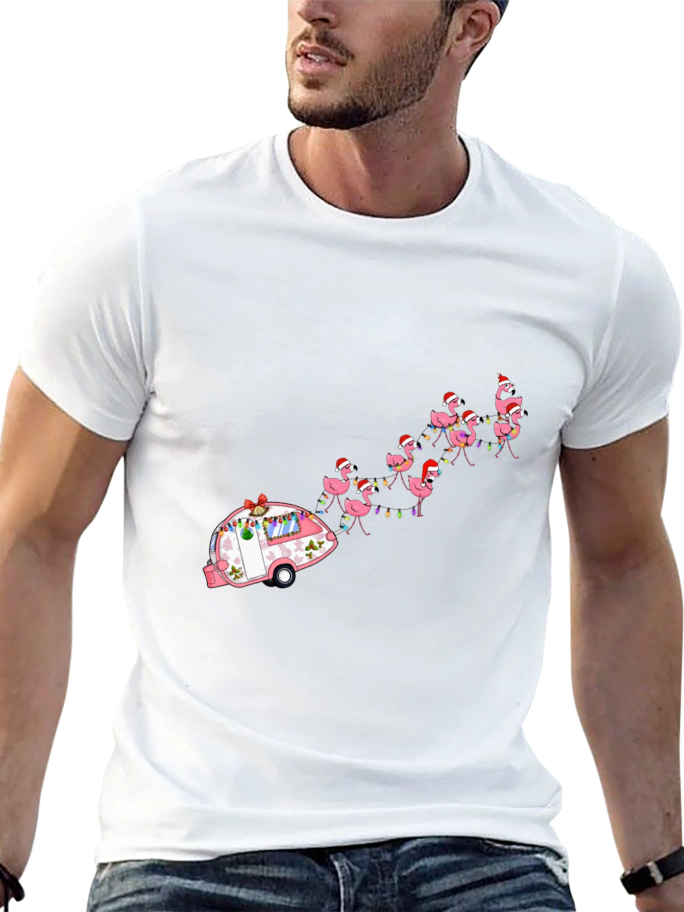 Holiday Flamingo Camper T-Shirt