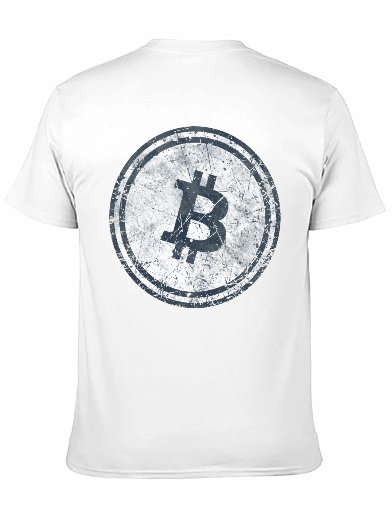 Bitcoin Distressed Logo Black T-Shirt