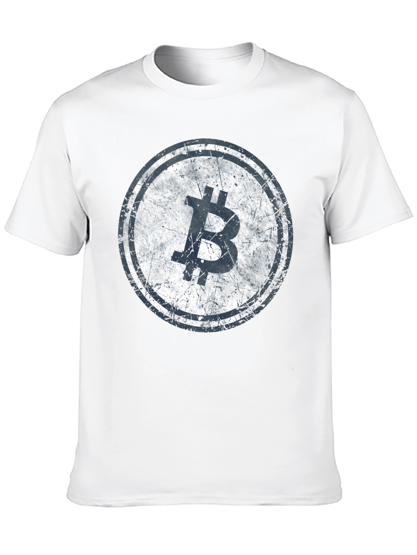 Bitcoin Distressed Logo Black T-Shirt