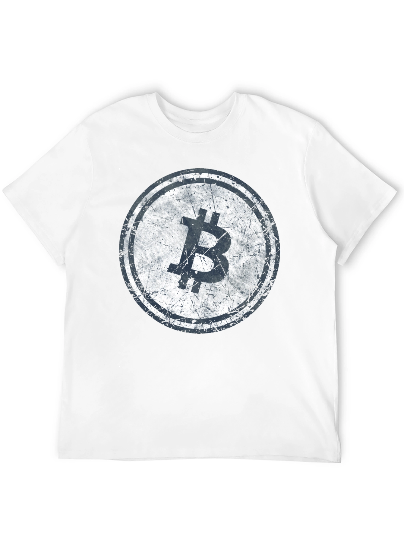 Bitcoin Distressed Logo Black T-Shirt