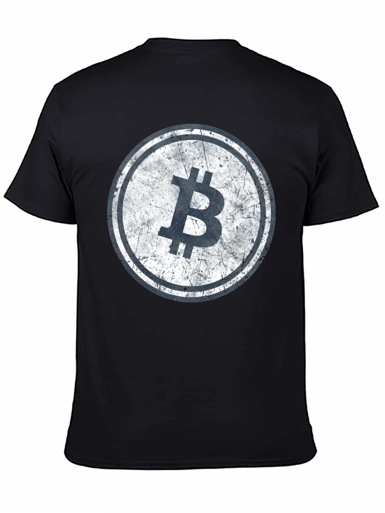 Bitcoin Distressed Logo Black T-Shirt