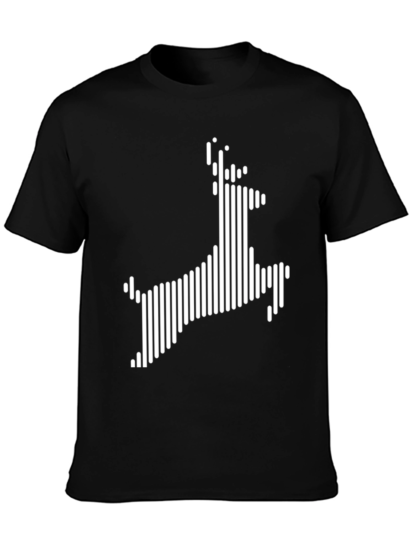 Modern Deer Graphic Black T-Shirt