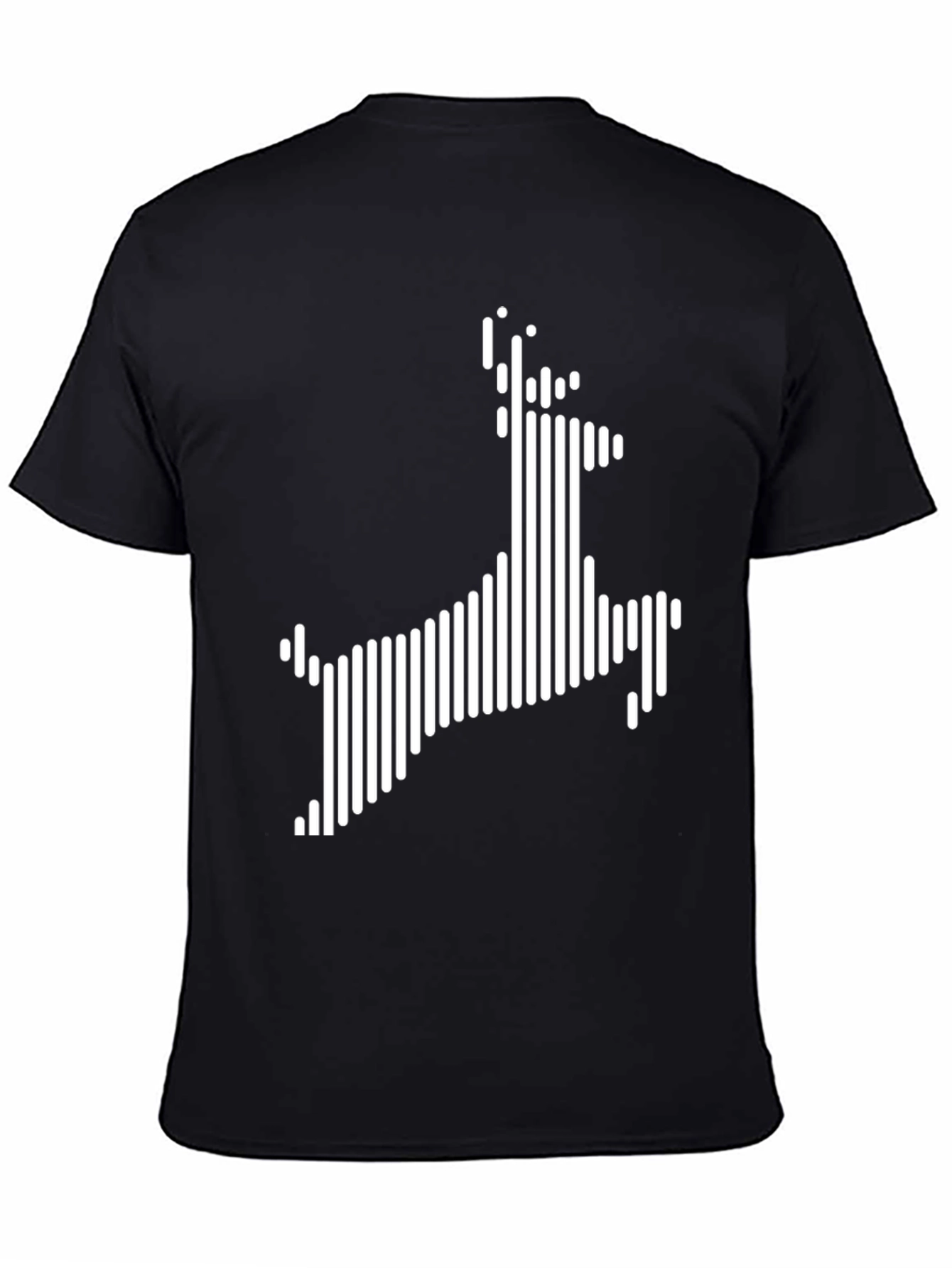 Modern Deer Graphic Black T-Shirt