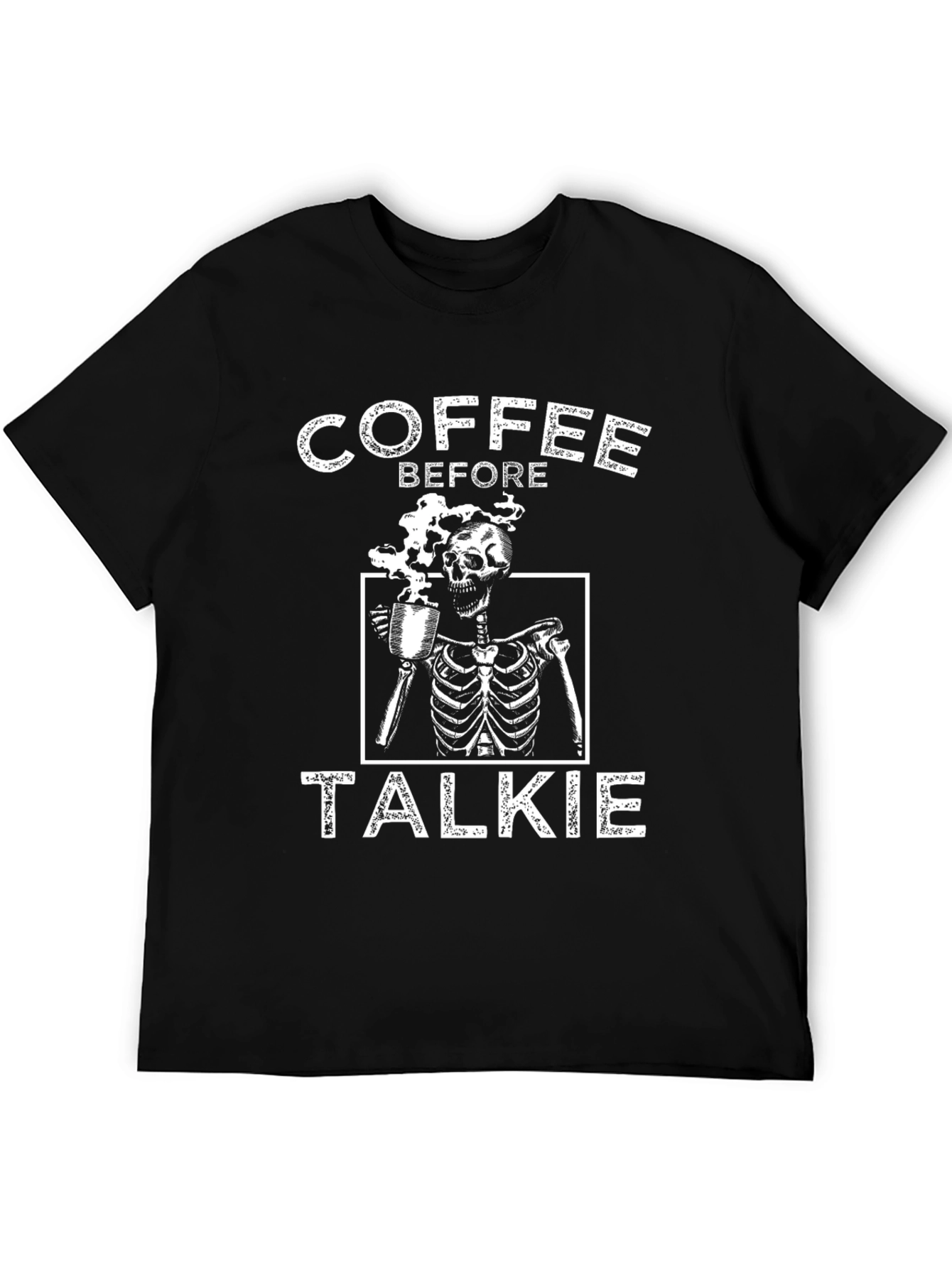 Coffee Before Talkie Skeleton Graphic T-Shirt
