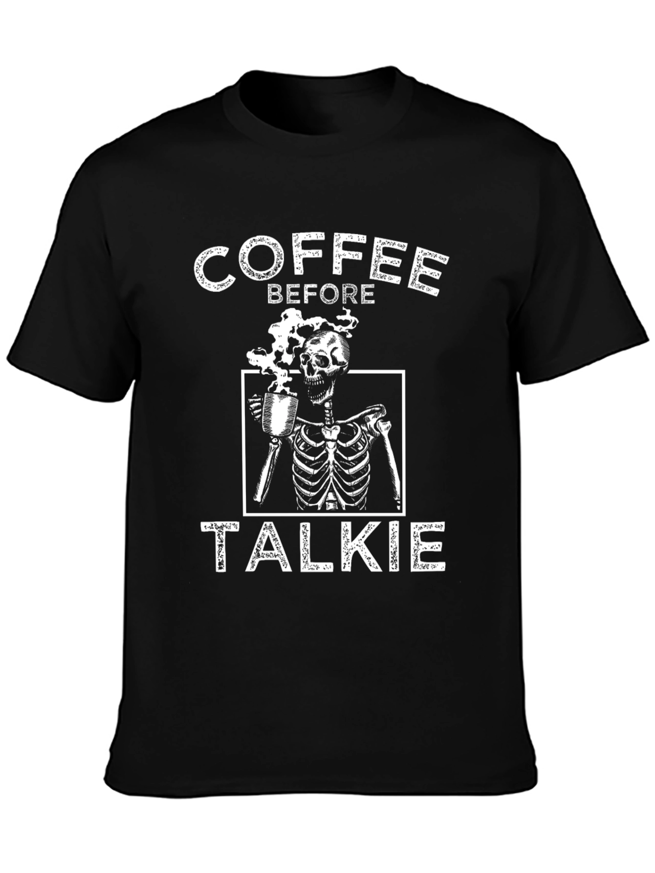 Coffee Before Talkie Skeleton Graphic T-Shirt