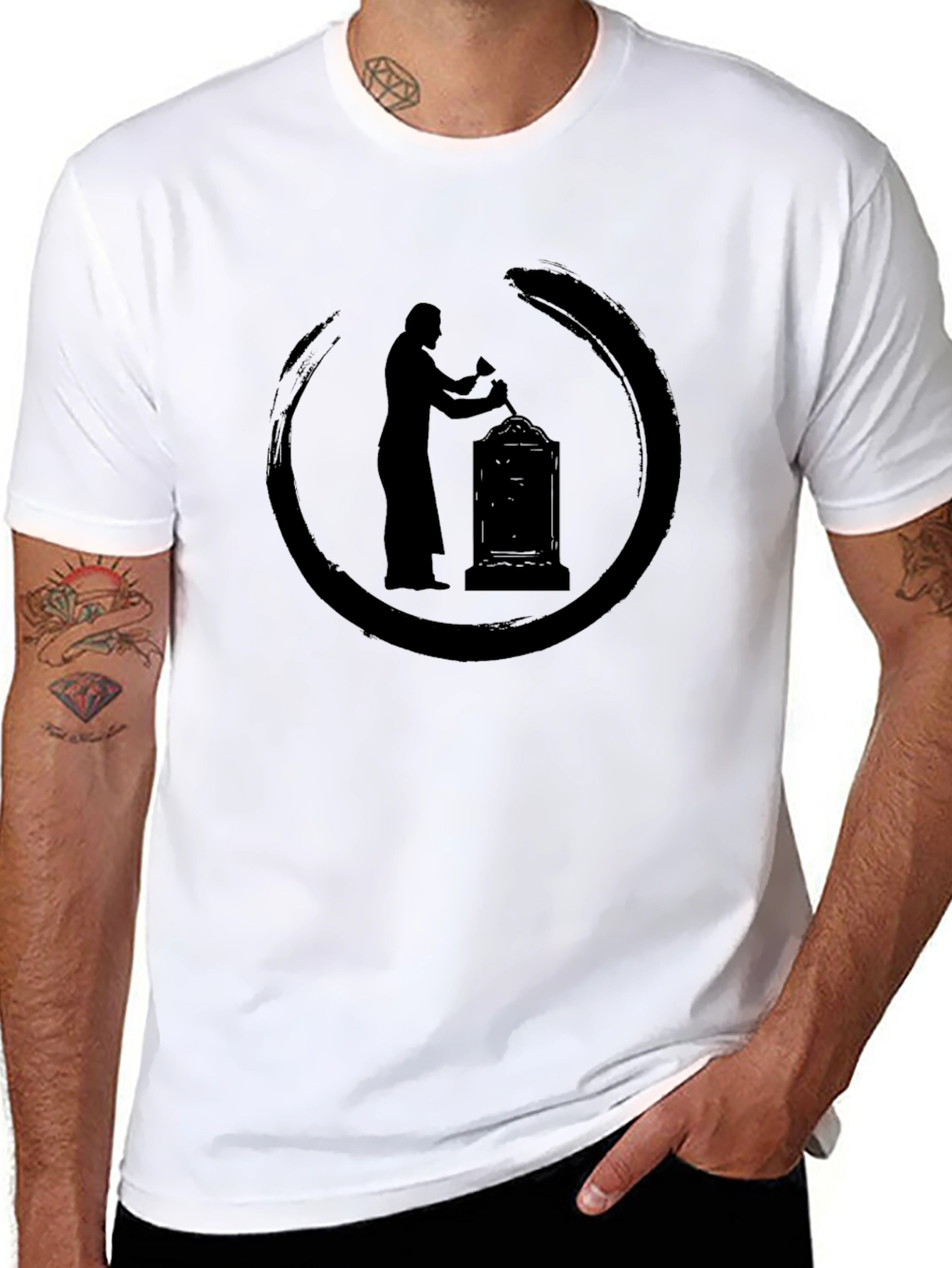 Zen Circle Sculptor Graphic Black T-Shirt