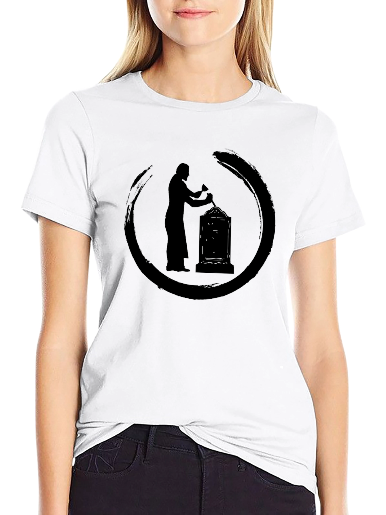 Zen Circle Sculptor Graphic Black T-Shirt