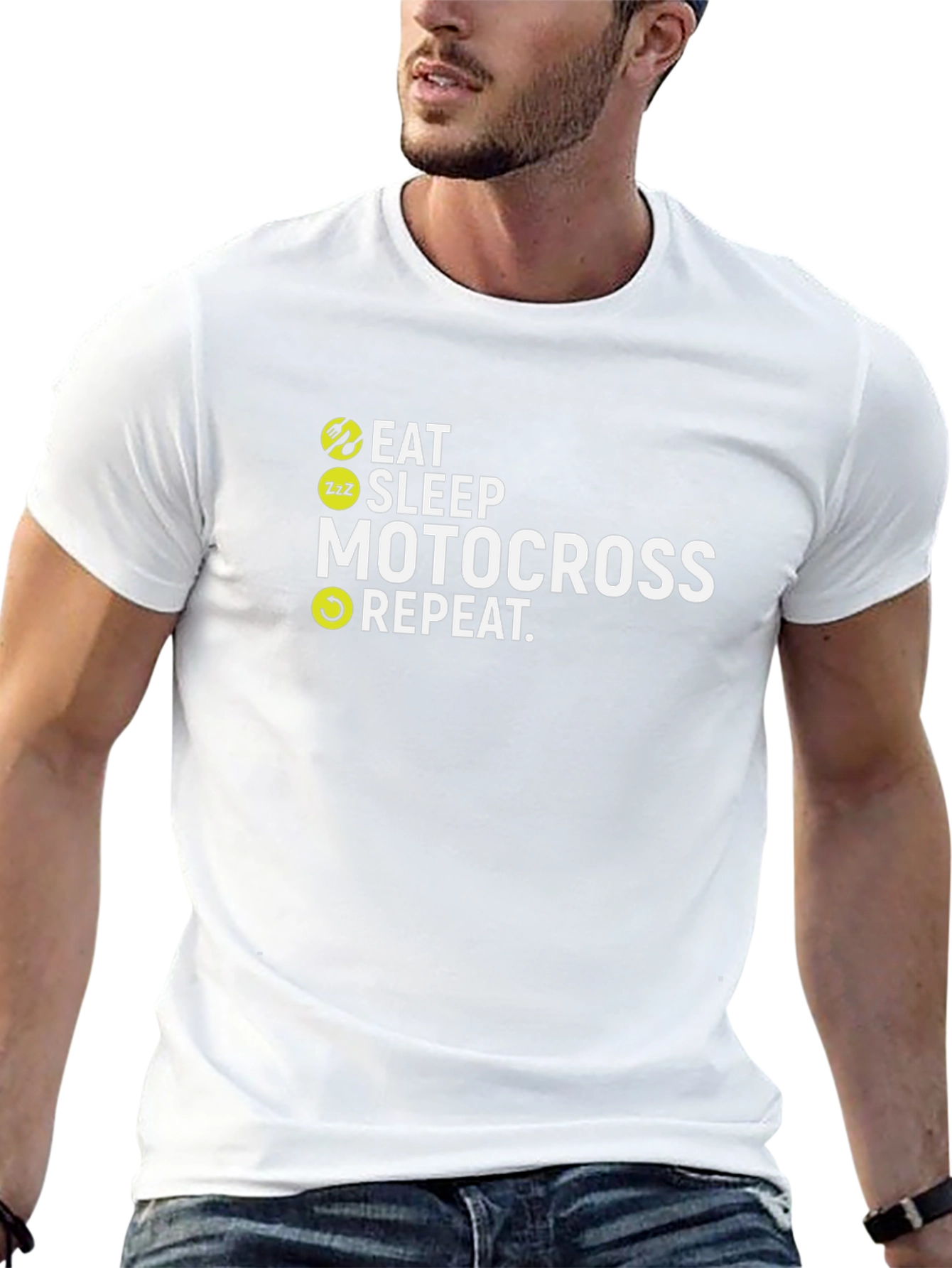 Eat Sleep Motocross Repeat Graphic T-Shirt