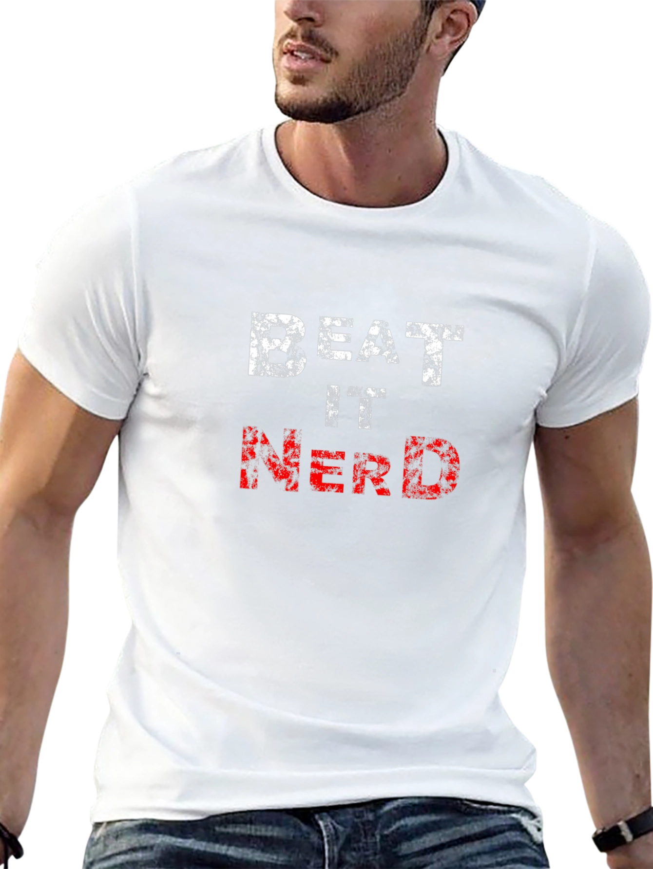 Beat It Nerd Graphic T-Shirt - Black