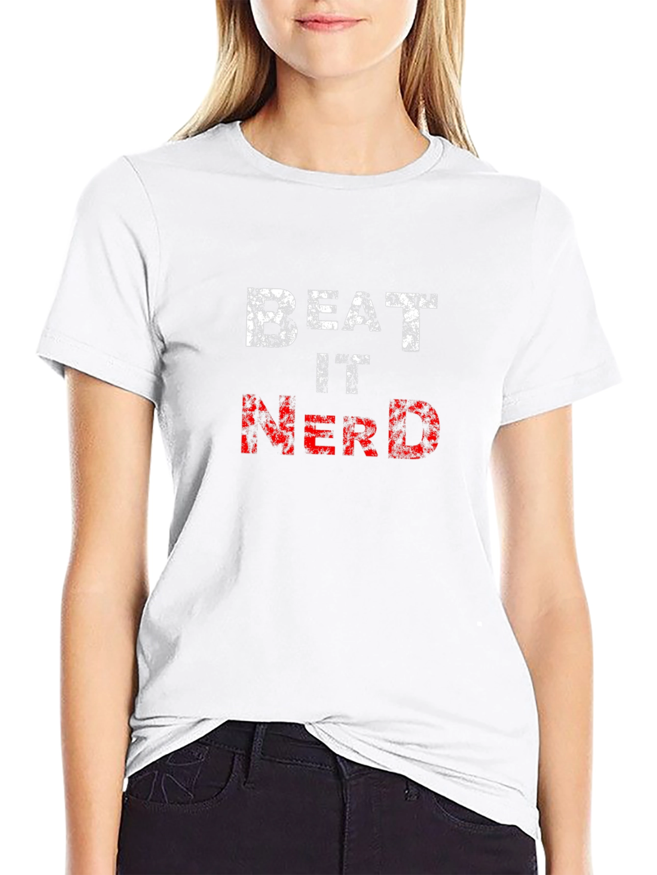 Beat It Nerd Graphic T-Shirt - Black