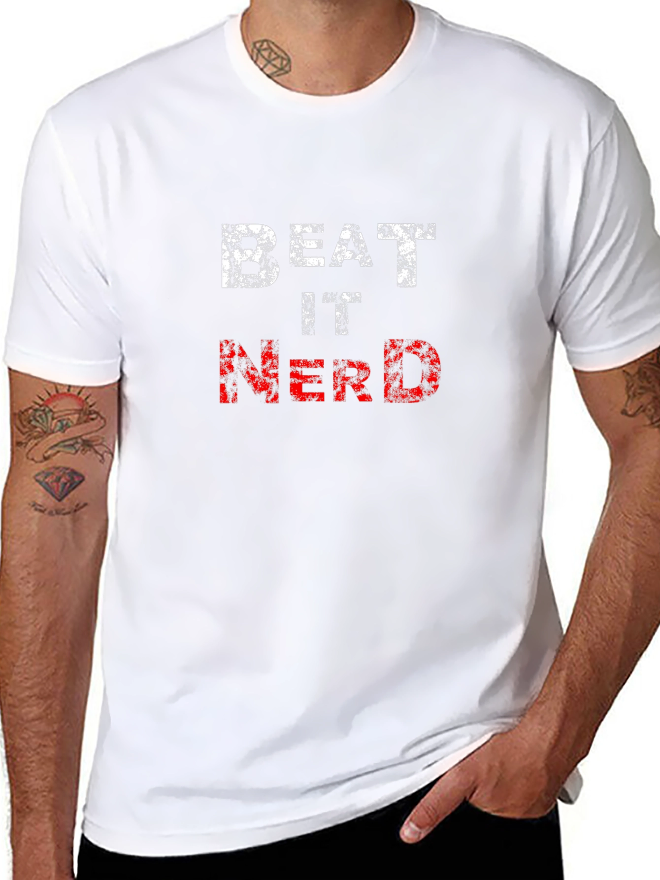 Beat It Nerd Graphic T-Shirt - Black