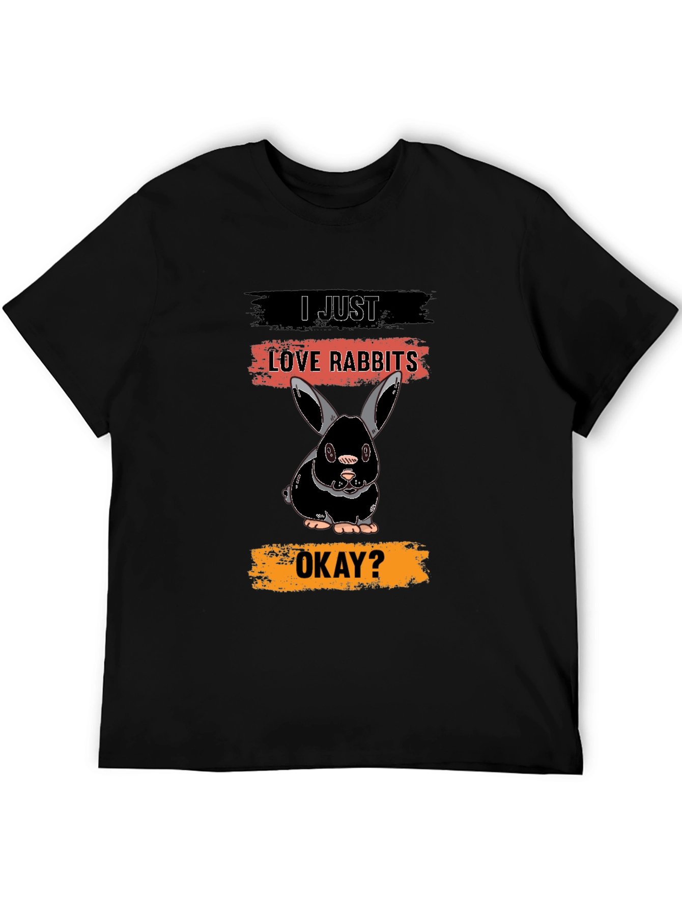 I Just Love Rabbits T-Shirt - Black