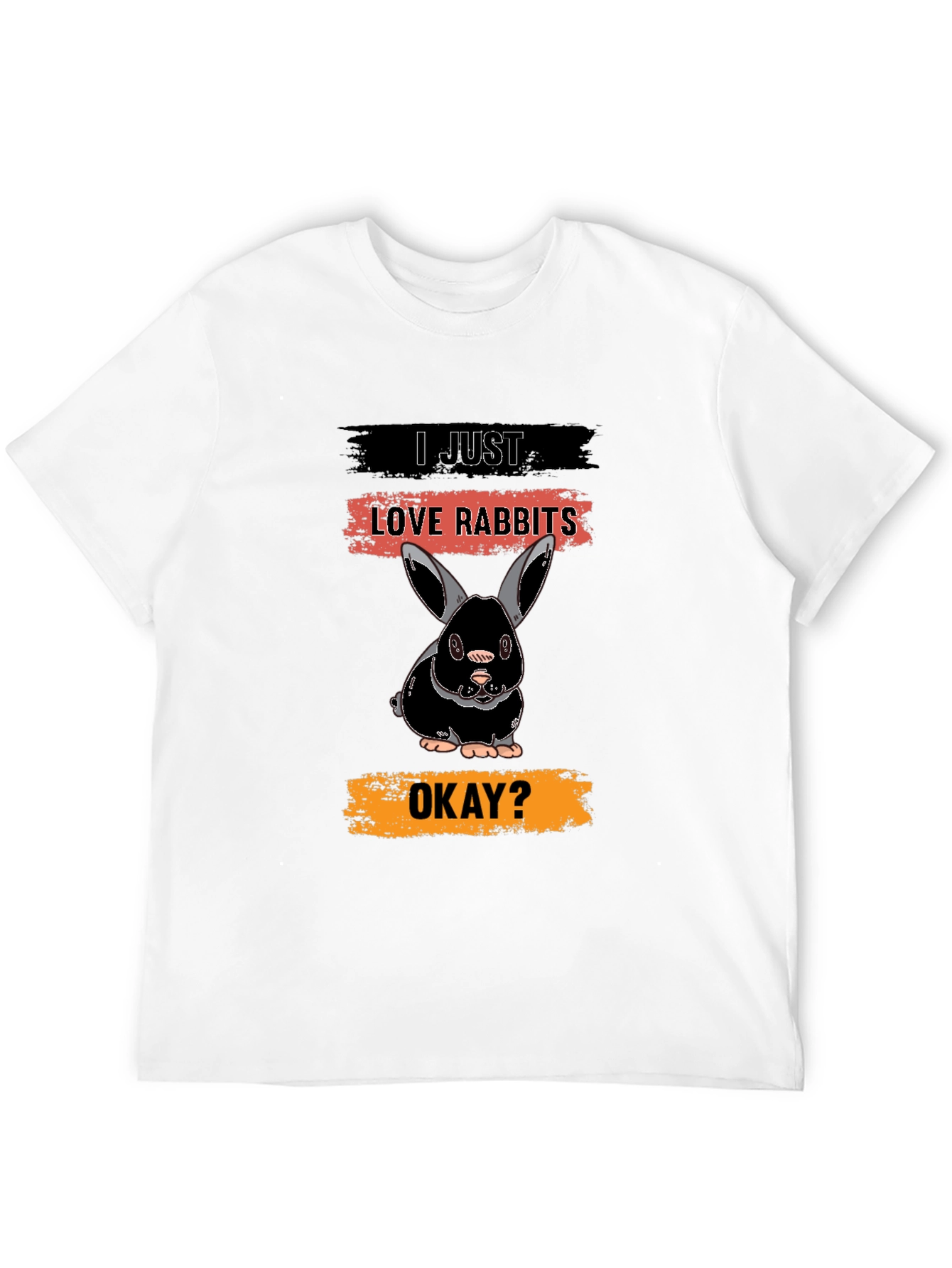 I Just Love Rabbits T-Shirt - Black