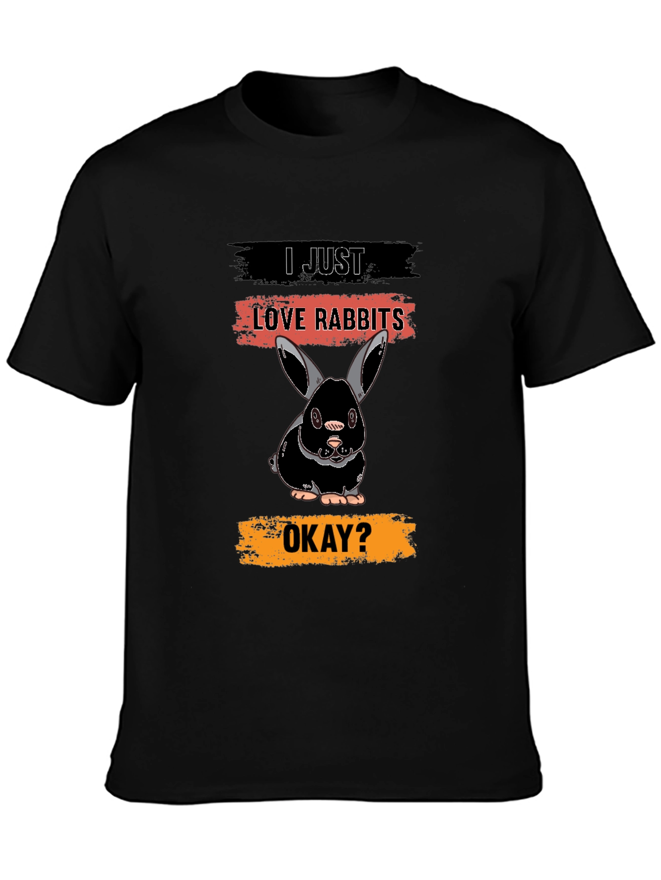I Just Love Rabbits T-Shirt - Black