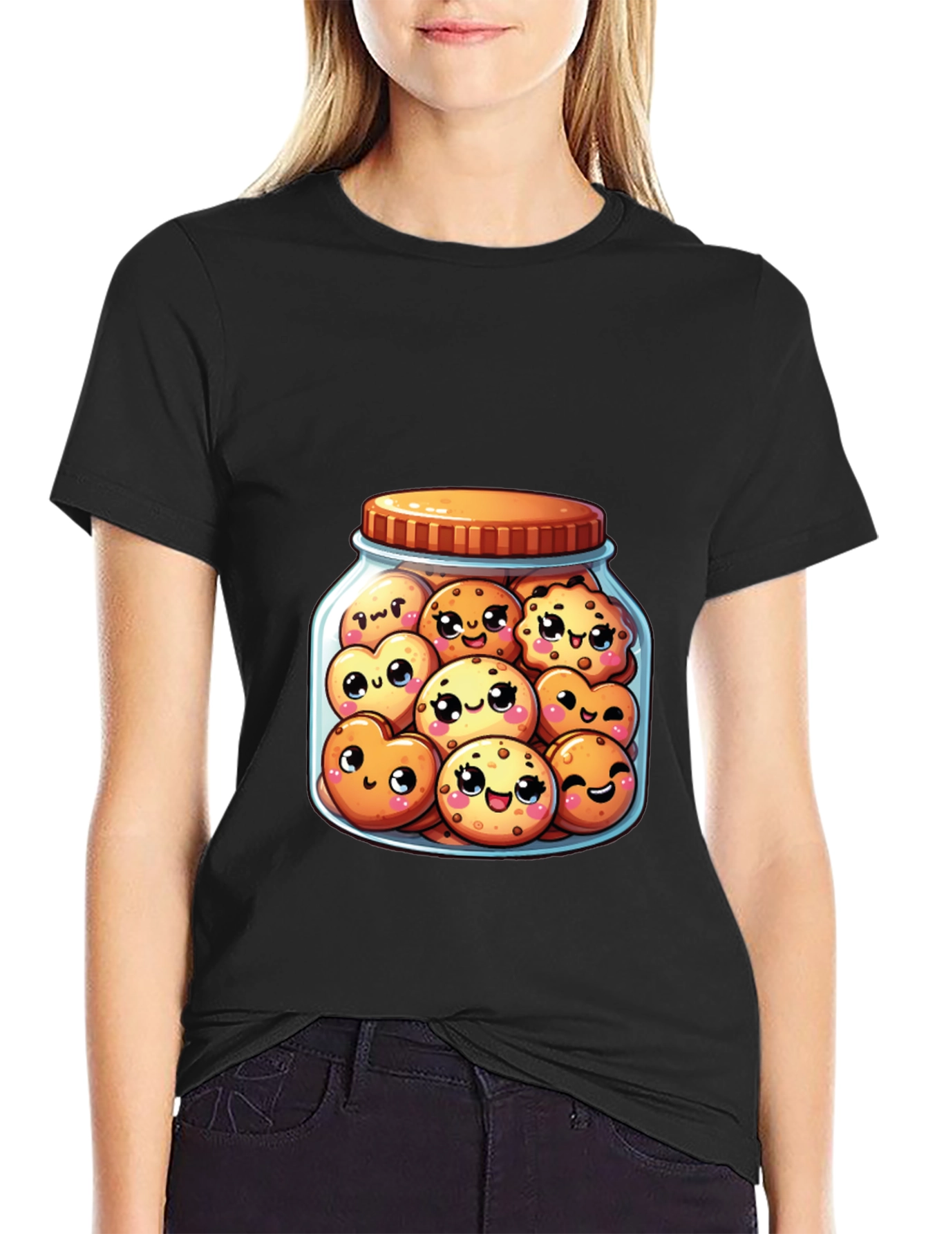 Kawaii Cookies in Jar T-Shirt - Cute Foodie Tee