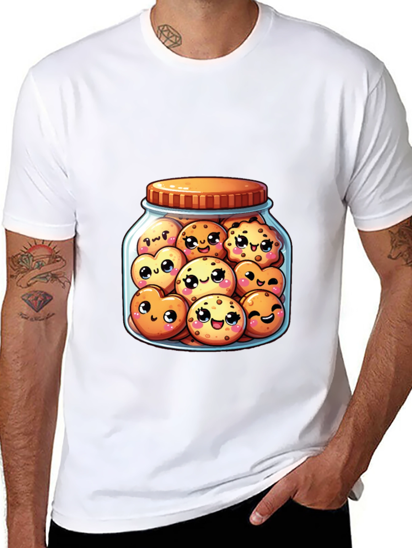 Kawaii Cookies in Jar T-Shirt - Cute Foodie Tee
