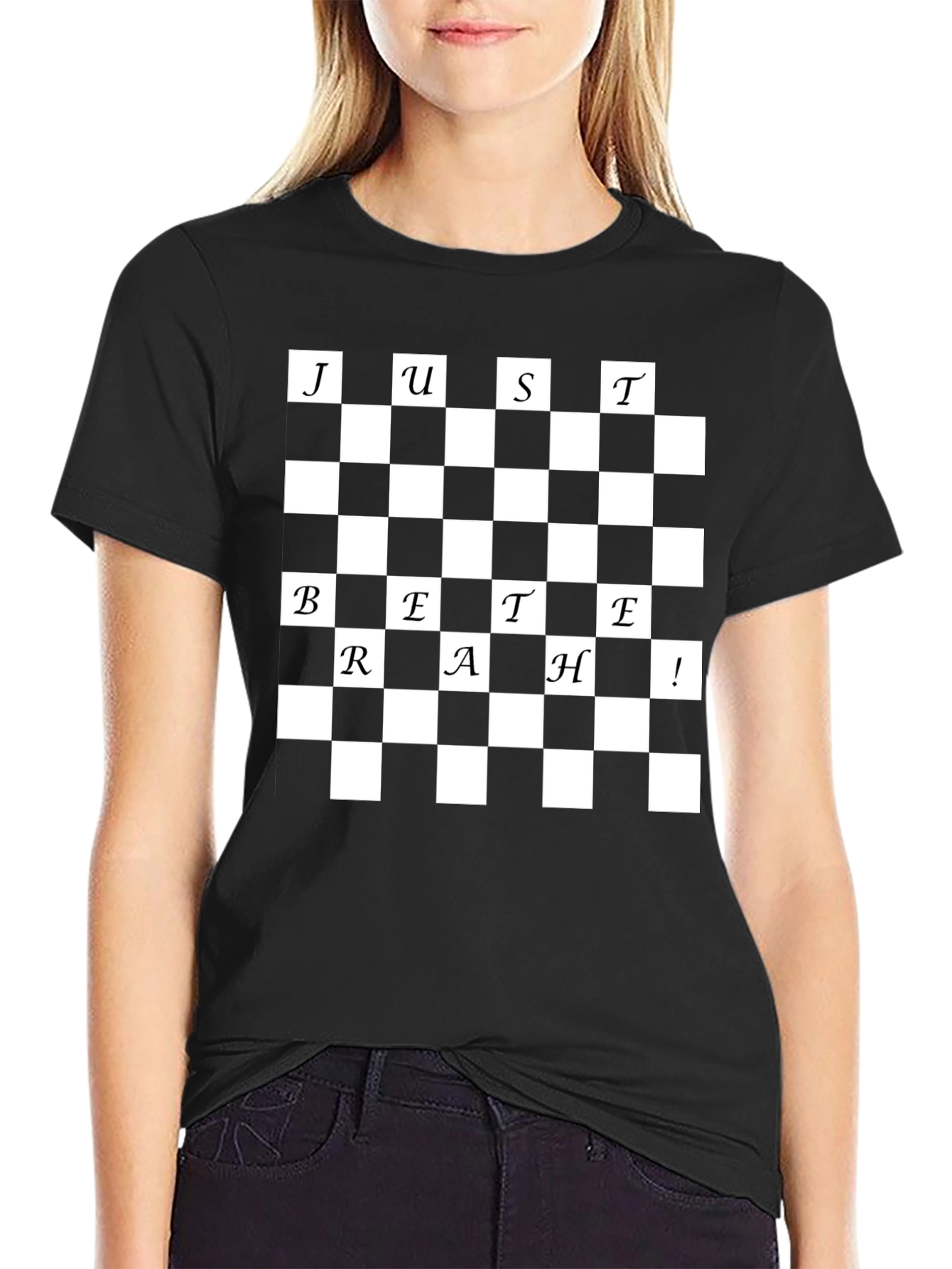 Just Breathe Checkerboard T-Shirt