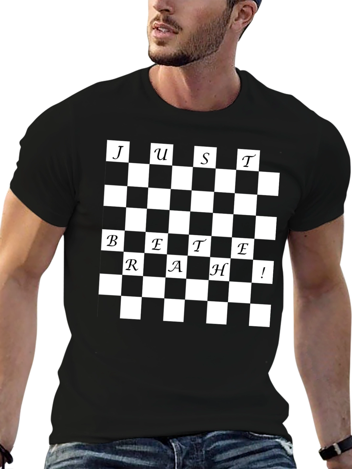 Just Breathe Checkerboard T-Shirt