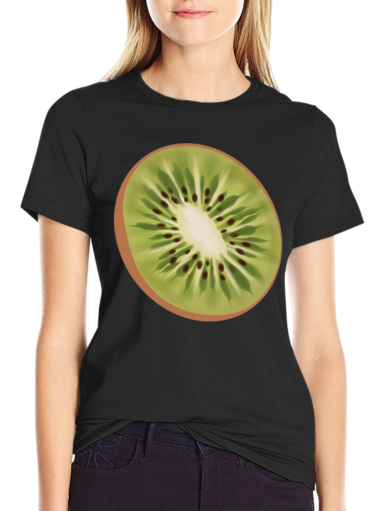 Kiwi Slice Graphic Tee - Black T-Shirt