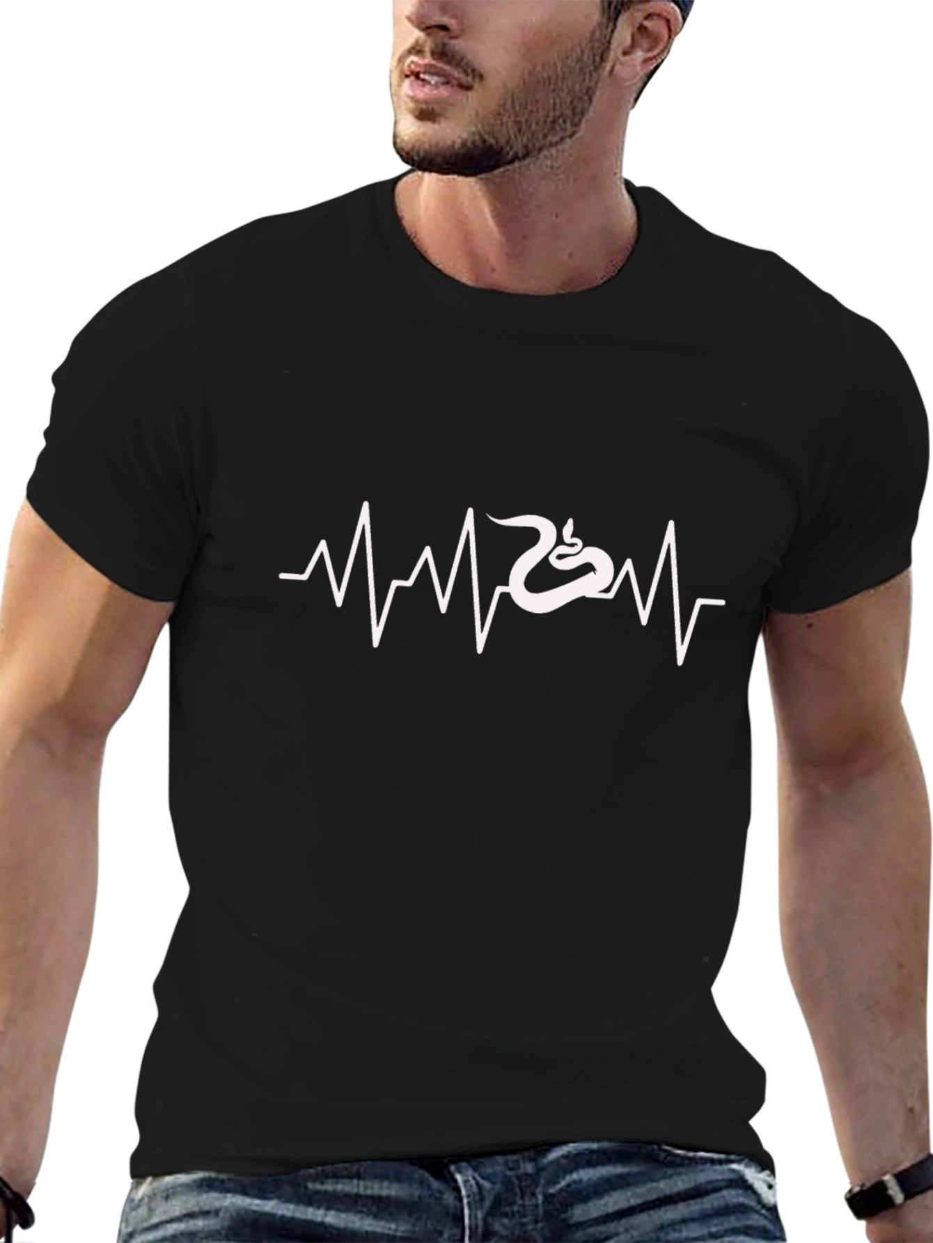 Snake Heartbeat T-Shirt - Cool Graphic Tee