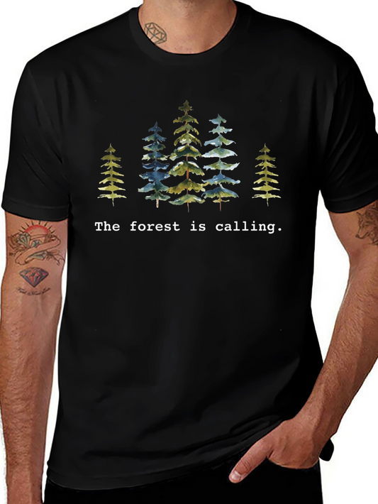 Forest Calling Black T-Shirt Nature Lover
