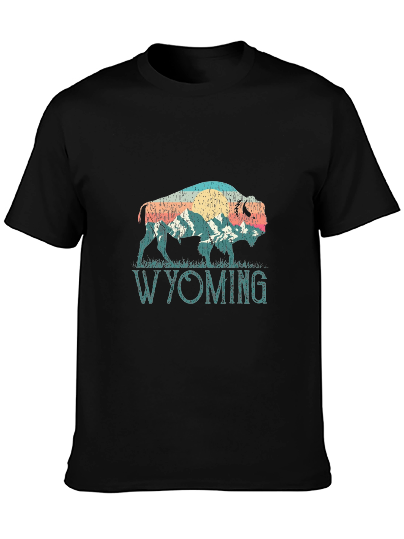 Wyoming Bison Graphic Tee - Black T-Shirt