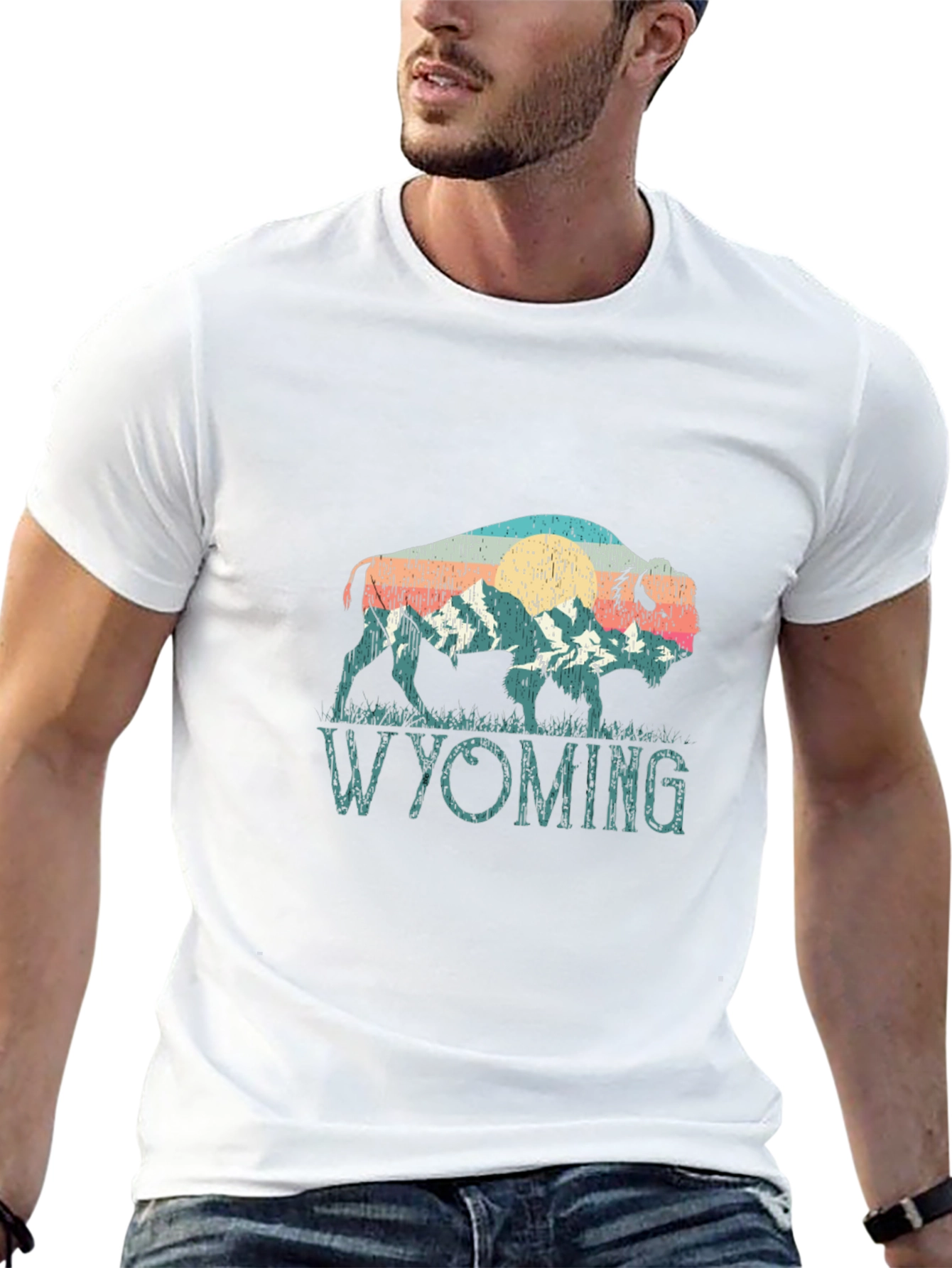 Wyoming Bison Graphic Tee - Black T-Shirt