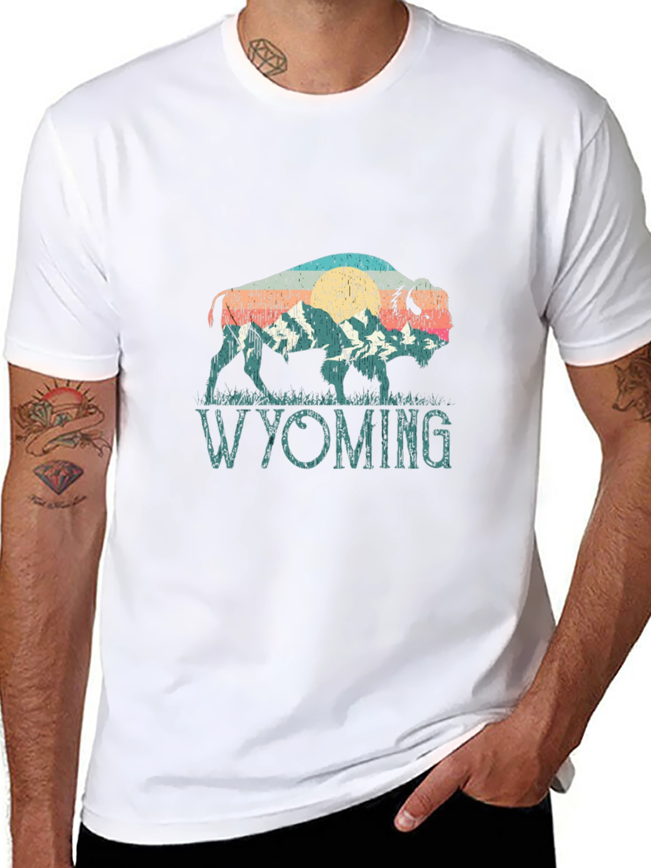 Wyoming Bison Graphic Tee - Black T-Shirt