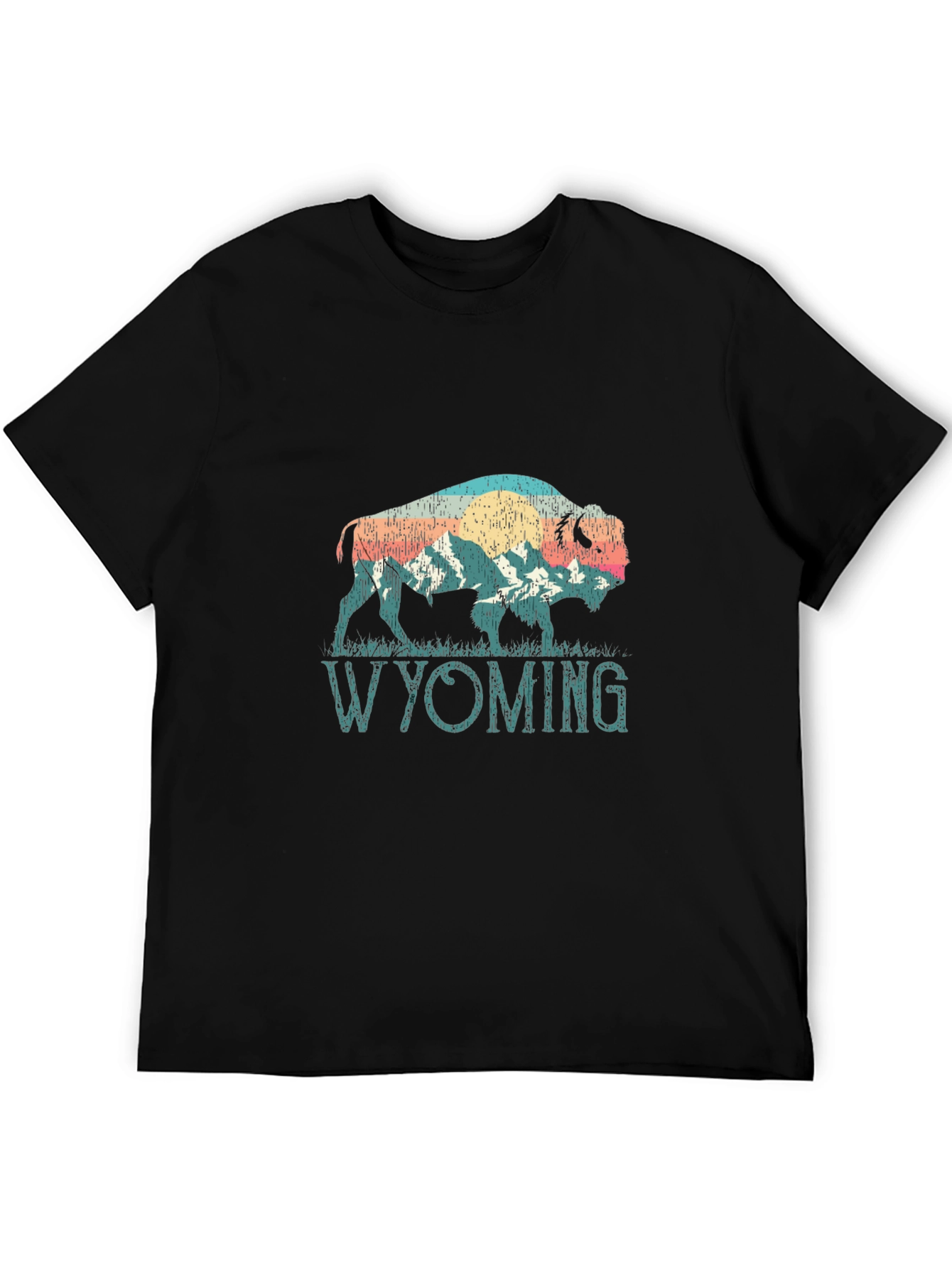 Wyoming Bison Graphic Tee - Black T-Shirt