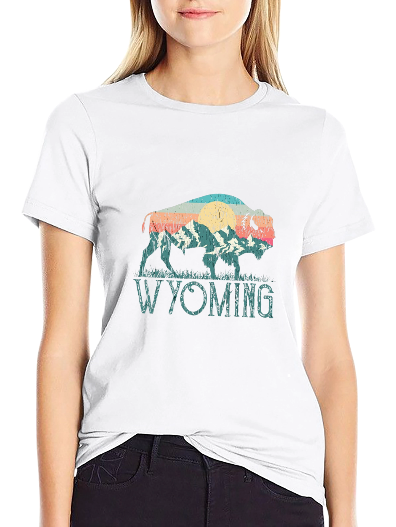Wyoming Bison Graphic Tee - Black T-Shirt