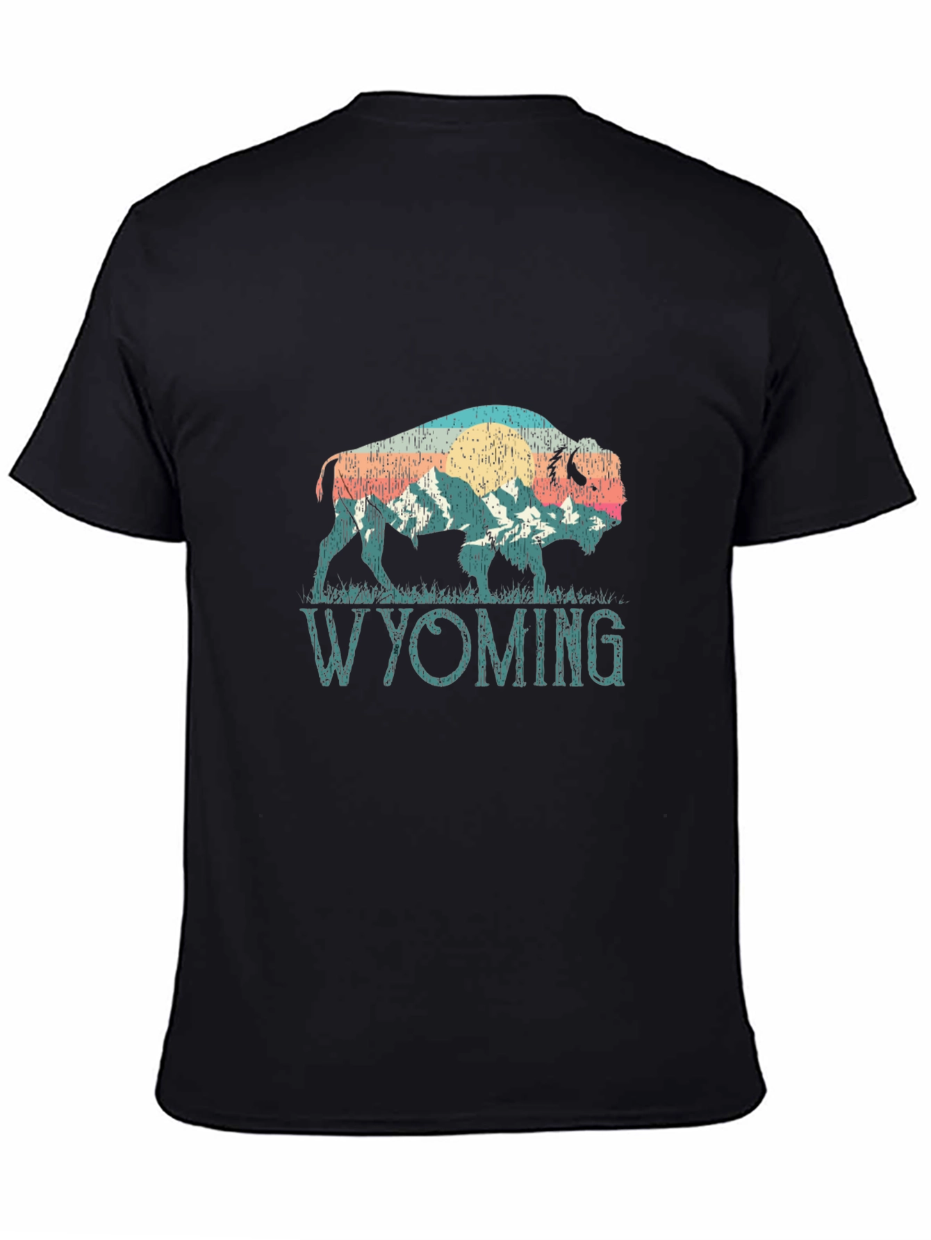 Wyoming Bison Graphic Tee - Black T-Shirt