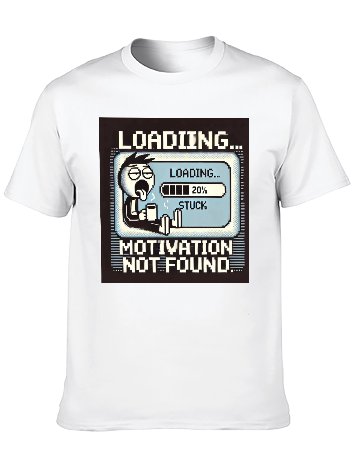 Motivation Not Found Loading Black T-Shirt