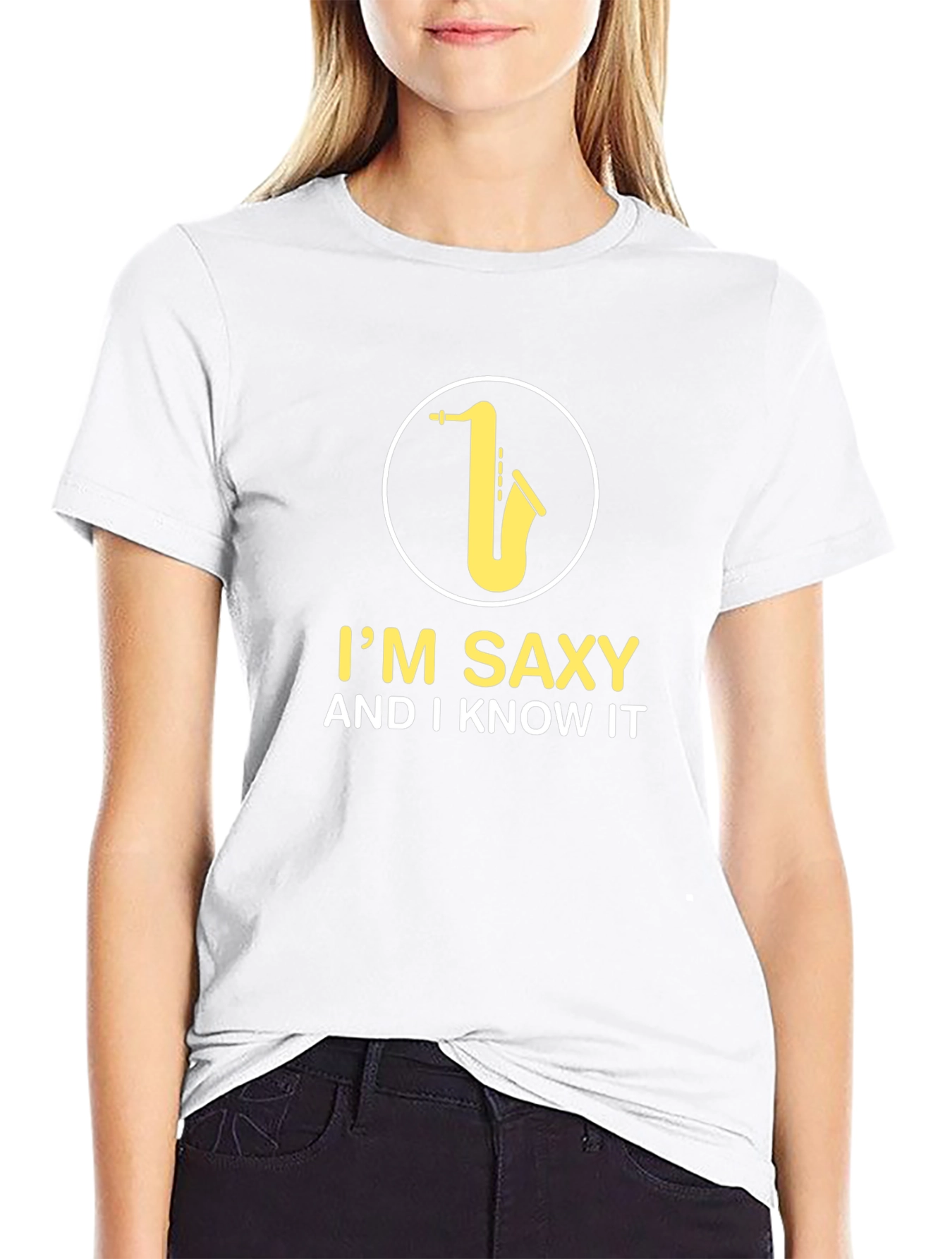 Im Saxy And I Know It Black Graphic Tee