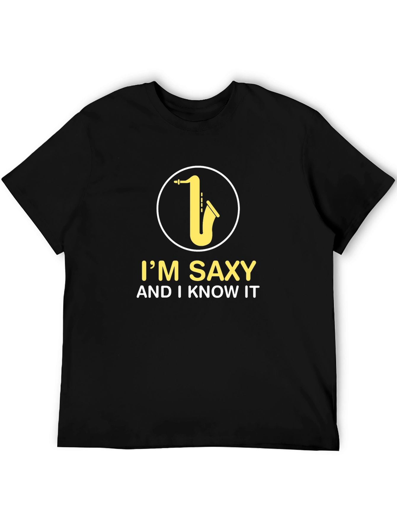 Im Saxy And I Know It Black Graphic Tee