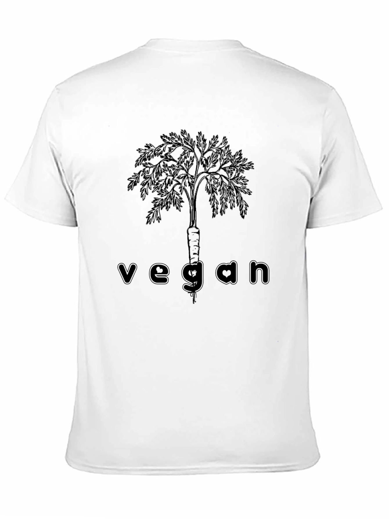 Vegan Carrot Tree Graphic Tee - Unisex Black T-Shirt