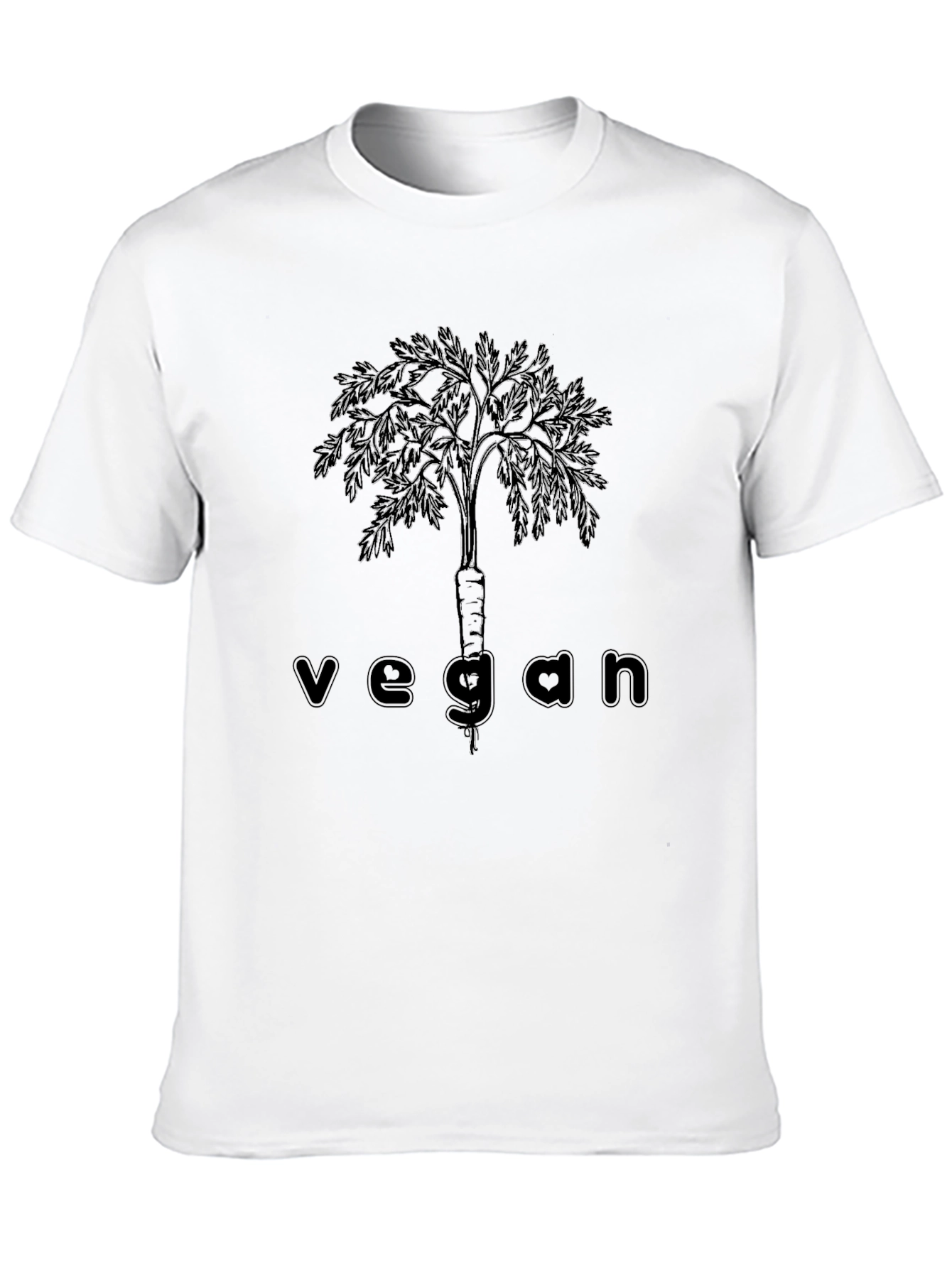 Vegan Carrot Tree Graphic Tee - Unisex Black T-Shirt