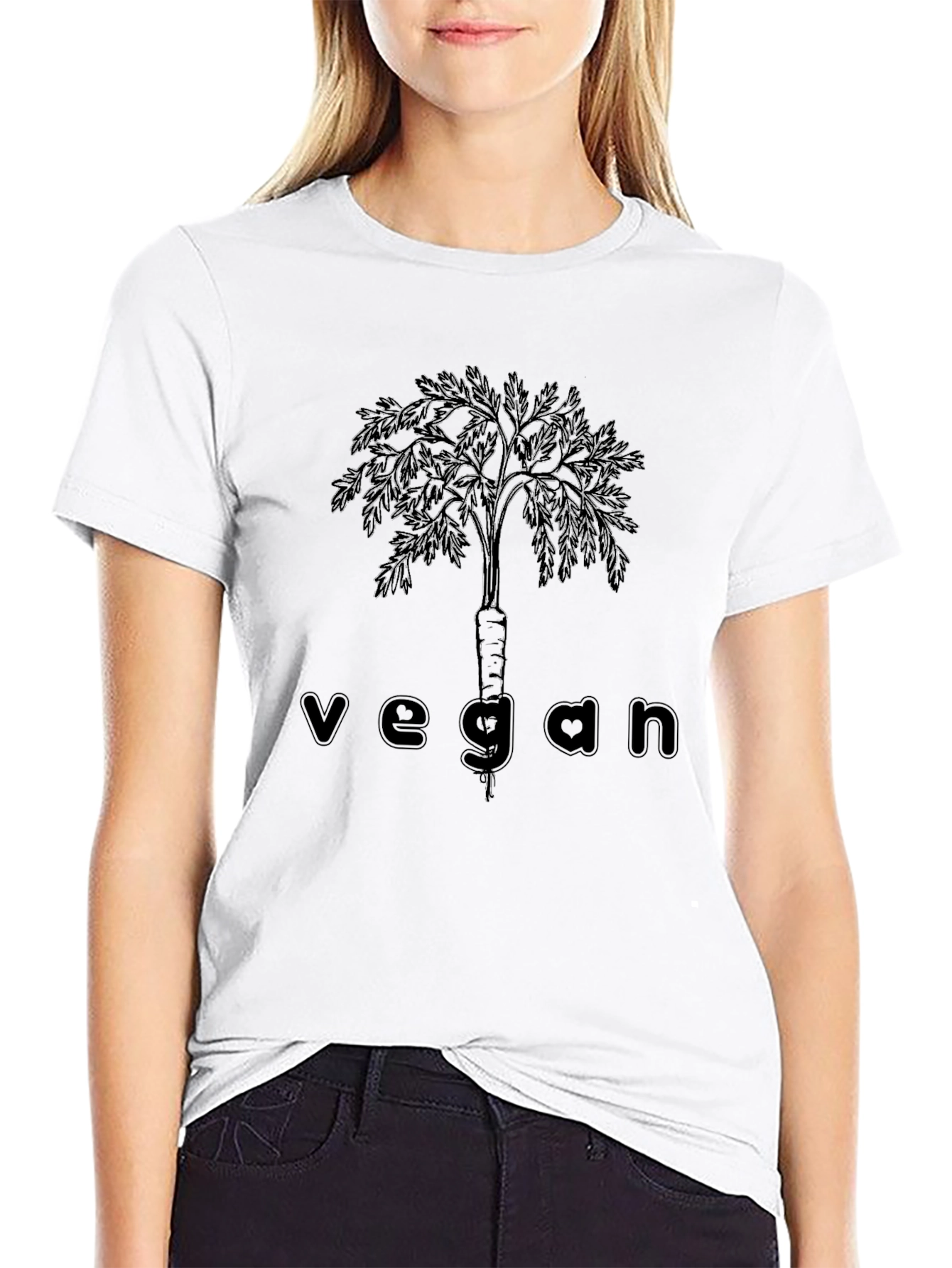 Vegan Carrot Tree Graphic Tee - Unisex Black T-Shirt