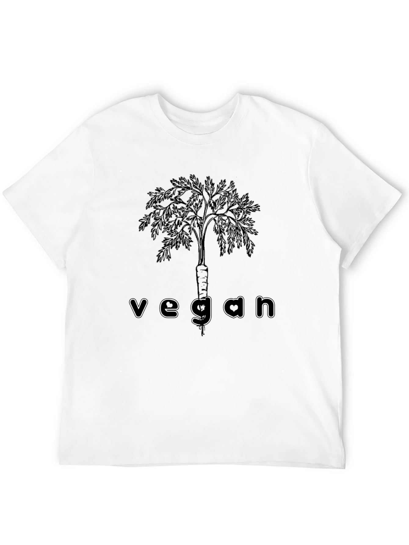 Vegan Carrot Tree Graphic Tee - Unisex Black T-Shirt