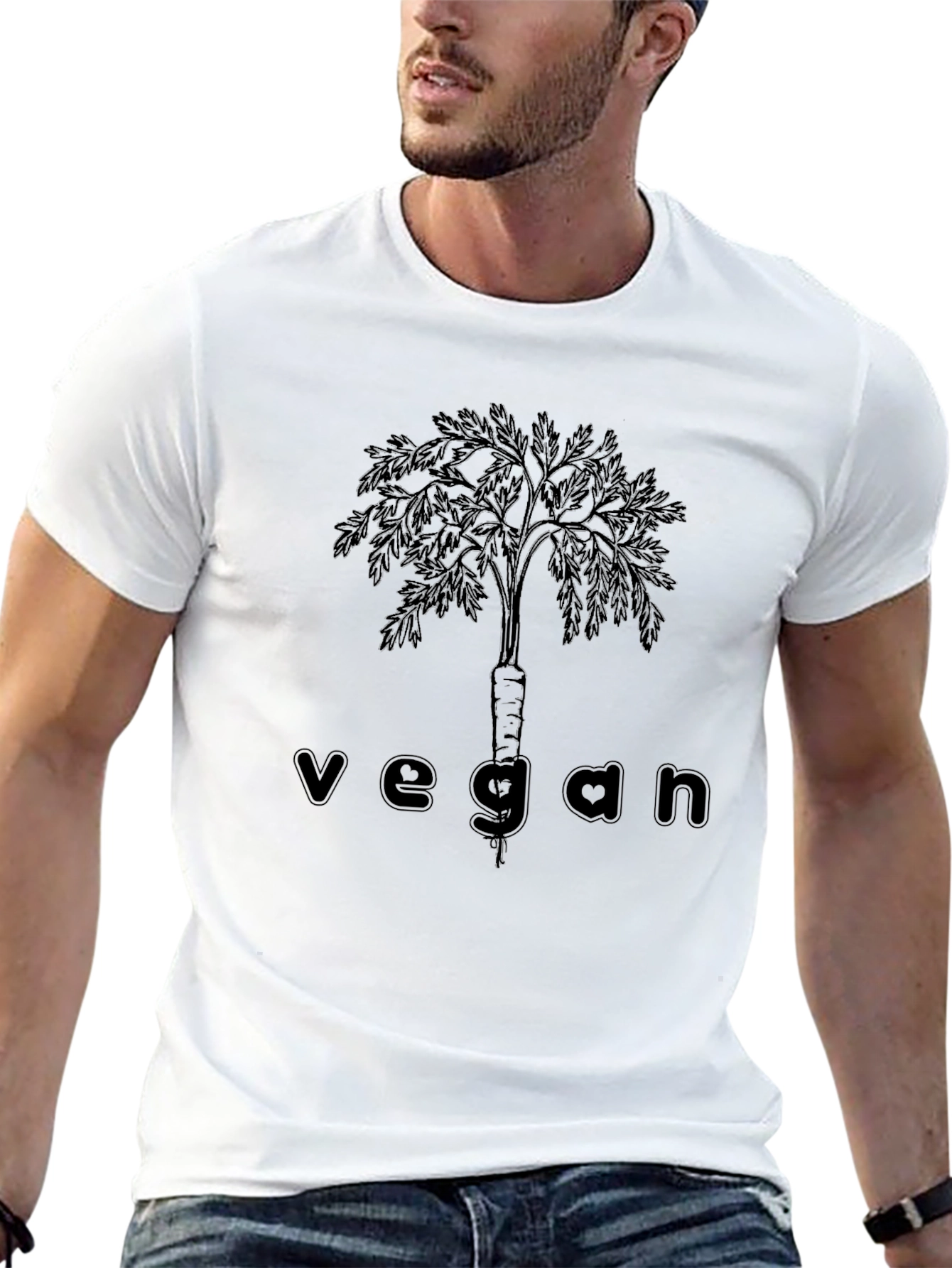Vegan Carrot Tree Graphic Tee - Unisex Black T-Shirt