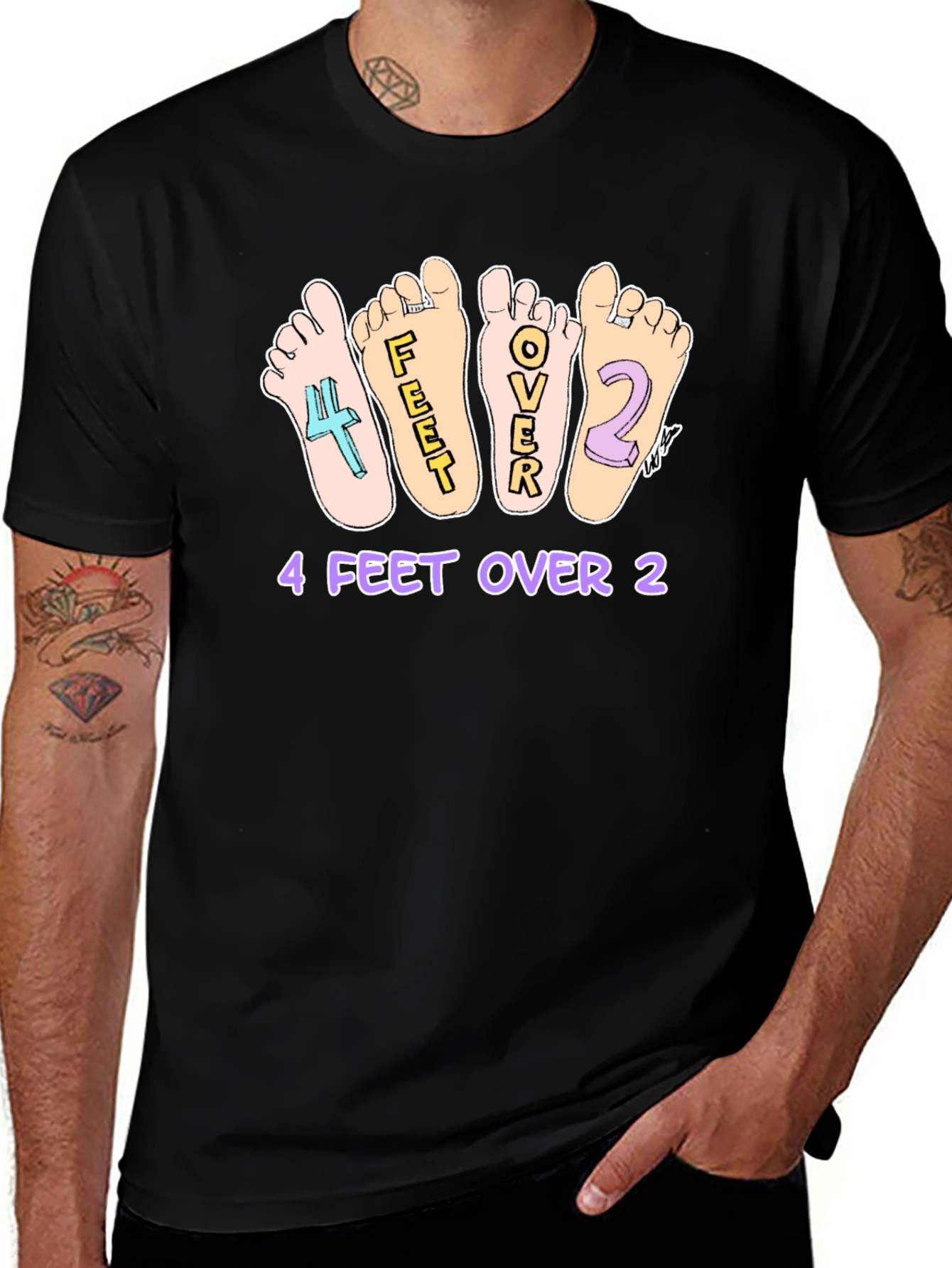 Humorous 4 Feet Over 2 Graphic T-Shirt