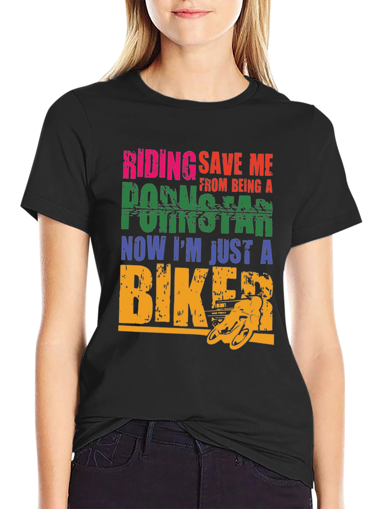 Riding Save Me Biker Graphic T-Shirt