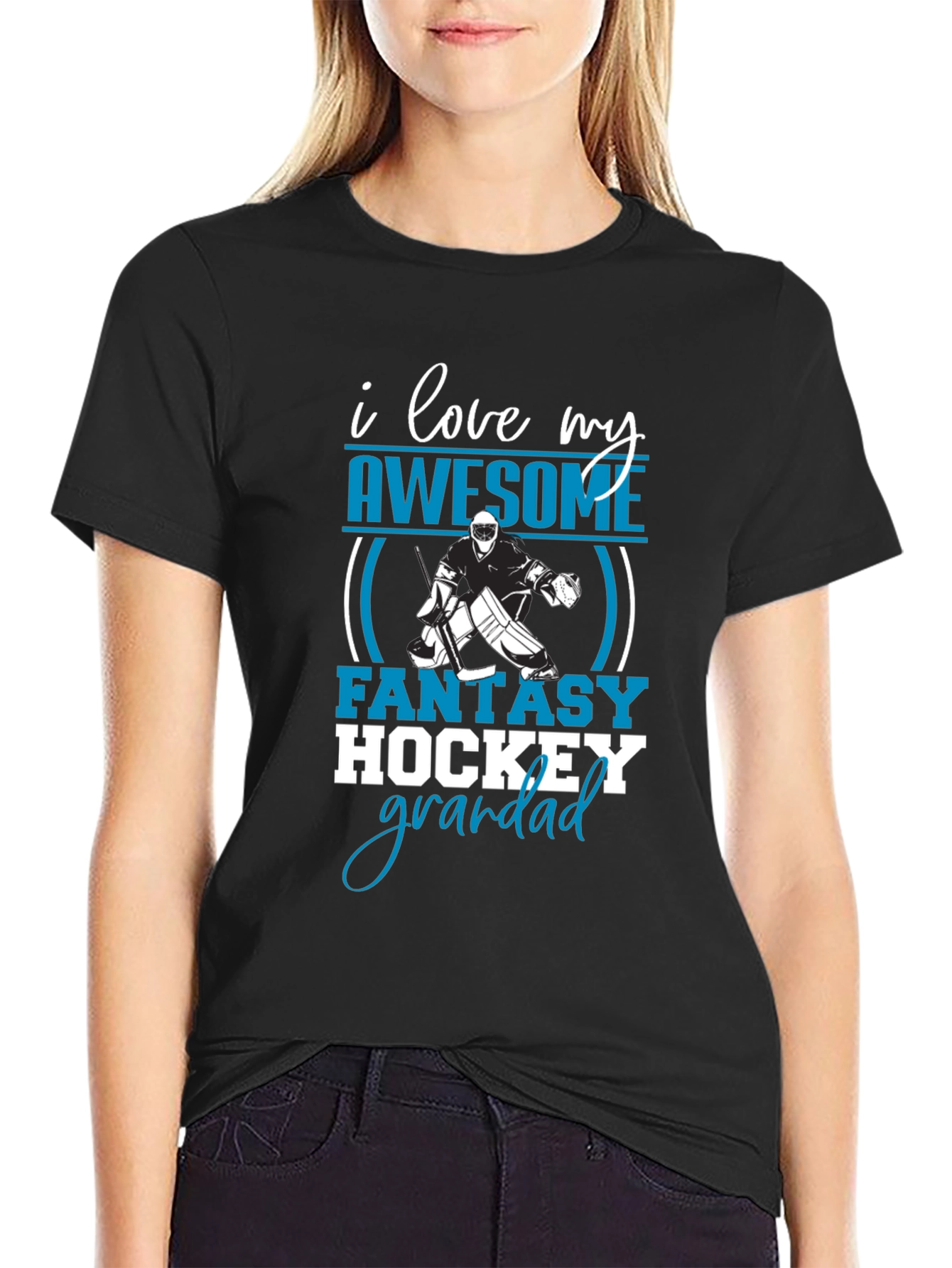 I Love My Awesome Fantasy Hockey Grandad T-Shirt