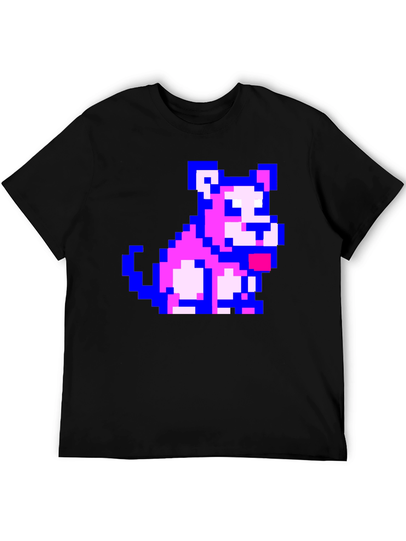 Pixel Dog Graphic Black T-Shirt